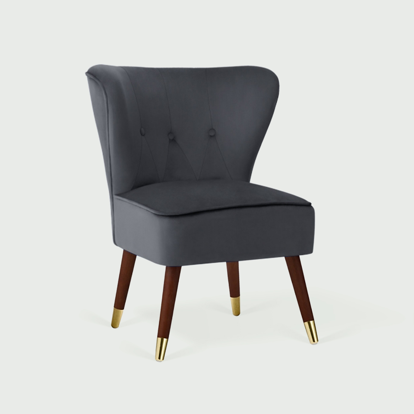 Claudia Cocktail Chair Charcoal Grey Velvet Event Chair